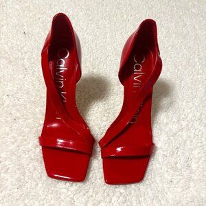 Red Calvin Klein Strappy Heels – Size 8